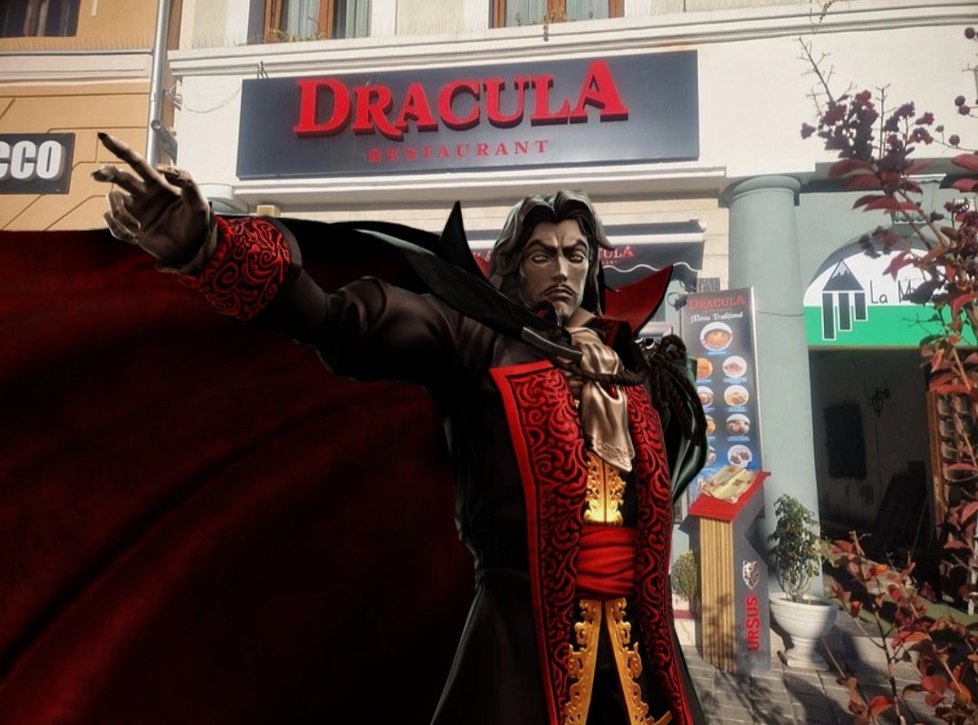 castlegaynias's tweet photo. 🚨 Perdeu tudo! Após ser derrotado pela família Belmont pela décima vez, Drácula é obrigado a abrir um restaurante com seu nome para poder pagar o aluguel de seu Castelo. https://t.co/cPambFQJ12