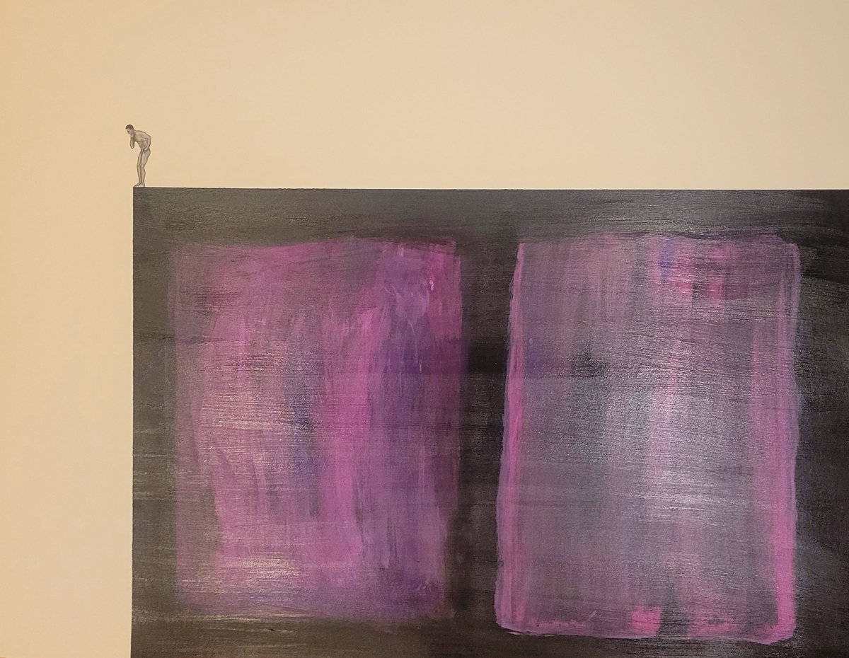 "A man, contemplating his next move upon a Mark Rothko landscape." 32x40 inches, mixed media painting... will be at the next Affordable Art Fair New York City this coming March 18-22.
#affordableartfairnyc #markrothko #rothko #paint #art