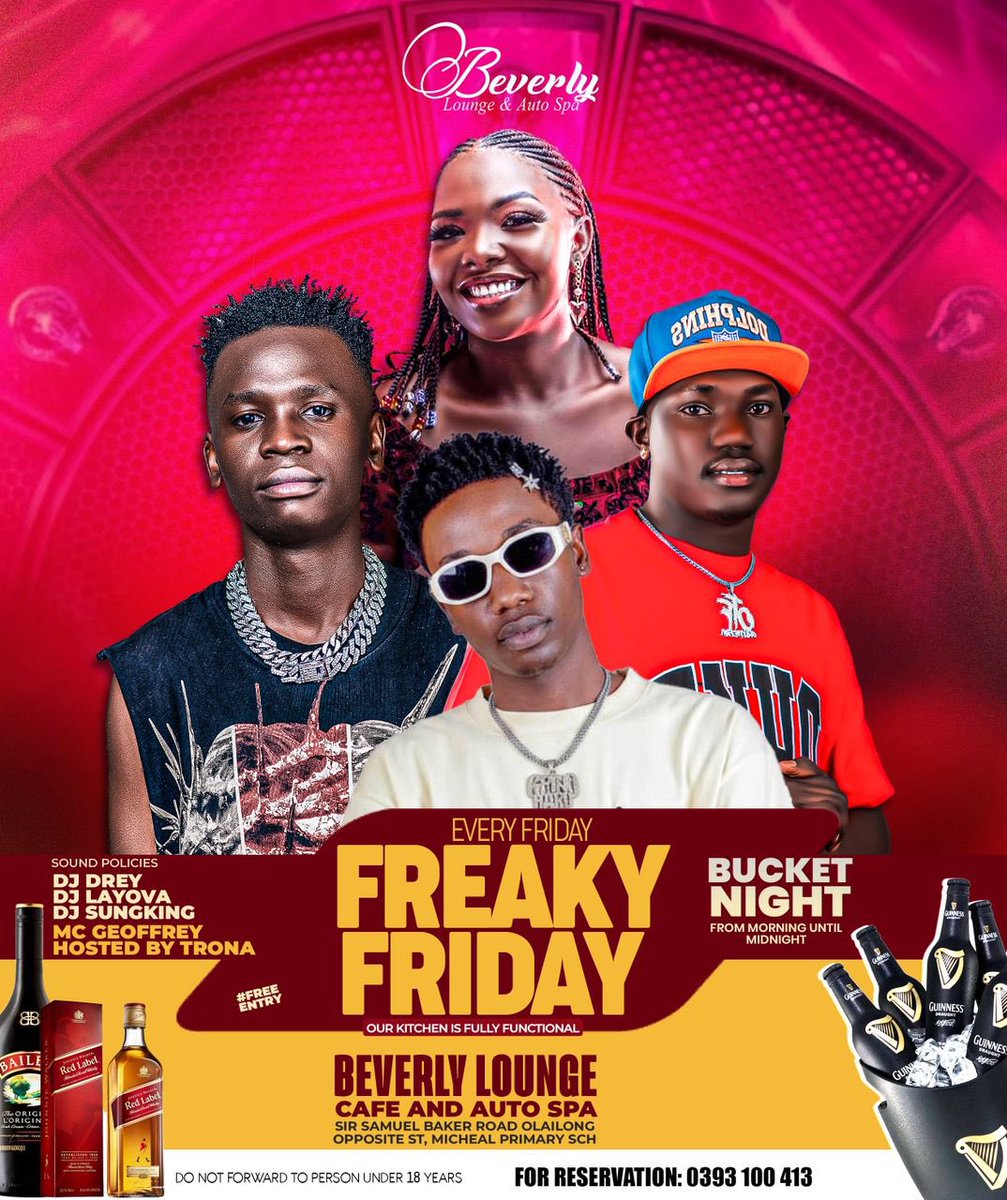 SolidEvent18048's tweet photo. Freaky Friday is almost here 🔥

Let’s get freaky together at Beverly Lounge and Cafe 🍵

🍻 All beers served in a bucket of 5 for ONLY 20K
⏰ Offer ends at midnight – don’t come late!

Pull up early, grab the deal, and let’s enjoy the vibes the right way this Friday 💃🕺 https://t.co/dceldiJrRk