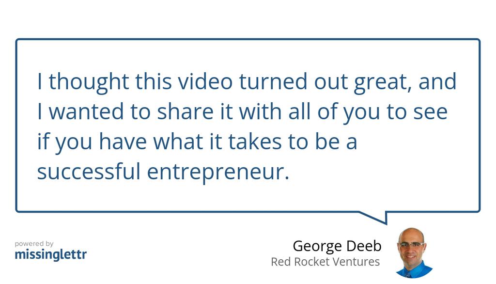I thought this video turned out great, and I wanted to share it with all of you to see if you have what it takes to be a successful entrepreneur.

Read more 👉 lttr.ai/AoztF

#startups #founders #venturecapital