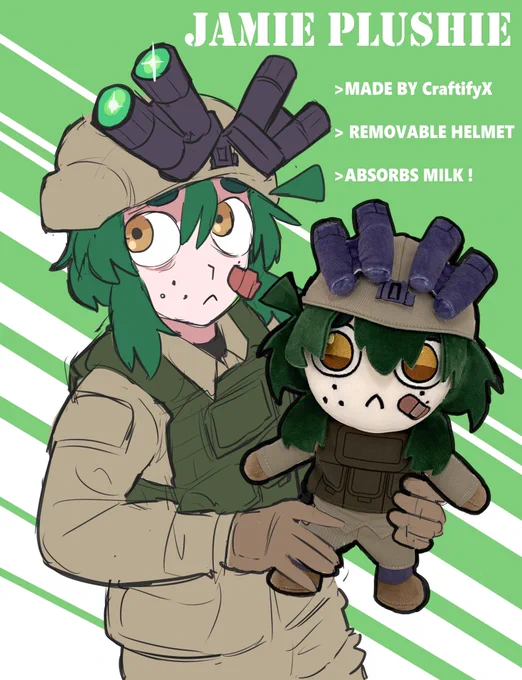 Jamie Pisos everyone's favorite merc is now a marketable plushie!! pre-orders start march 15th