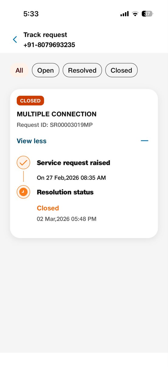 rizurizu's tweet photo. @JioCare how can you close the tickets without even contacting https://t.co/QQkoDk8U0v