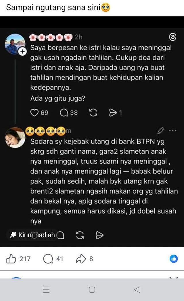 Just_Ab1's tweet image. Dampak amalan #bidah itu selain mematikan amalan #sunnah yakni menyusahkan pelakunya.

Semisal, keluarga ahlul mayyit ini.
Sudah seharusnya #mereka yg sedang berduka ini DIBANTU (dan ini yg benar), bukan malah 'ditodong' utk melakukan prosesi #tahlilan yg costly!

Allaahu a'lam.