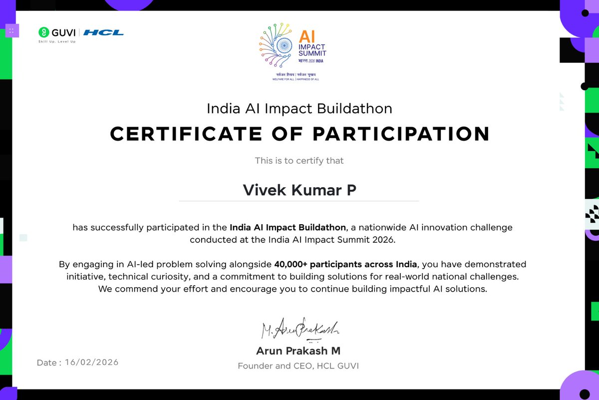 Vivek Kumar P tweet media