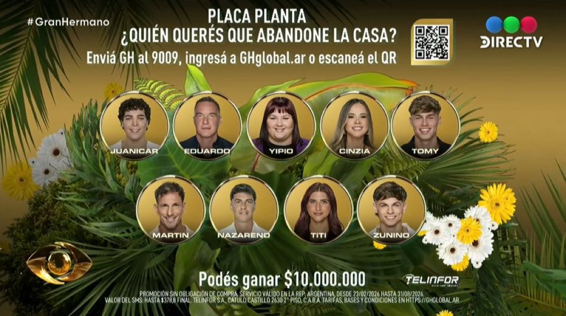 “Placa planta”: 
Porque así quedó la placa de las plantas, quien debería irse?