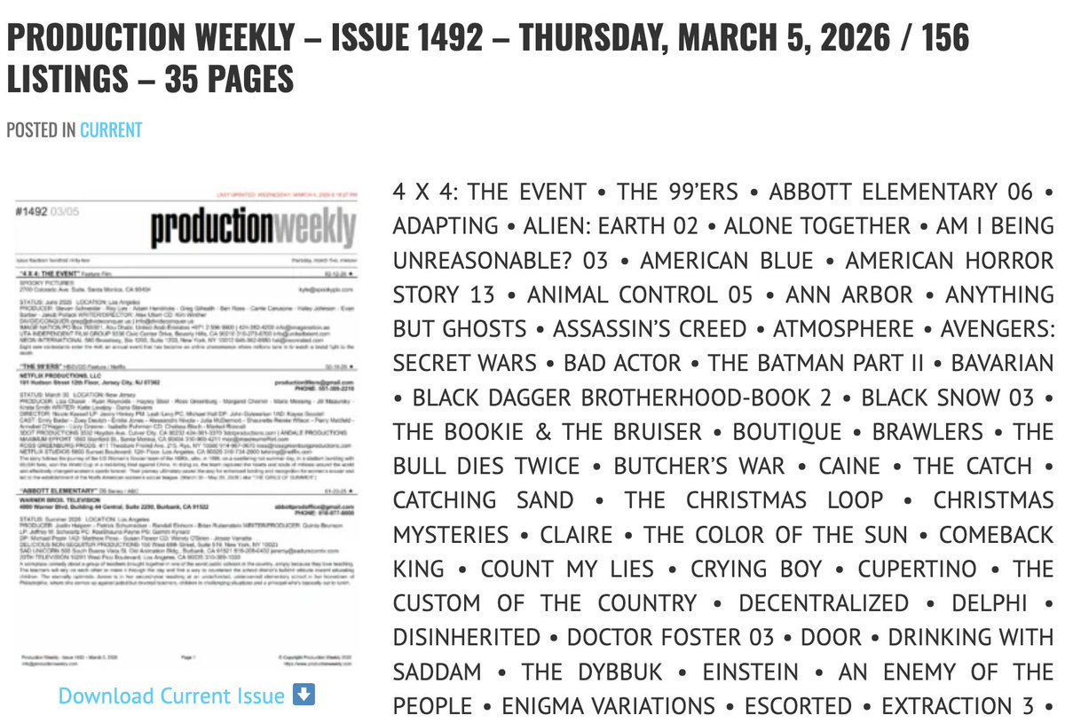 Production Weekly tweet media