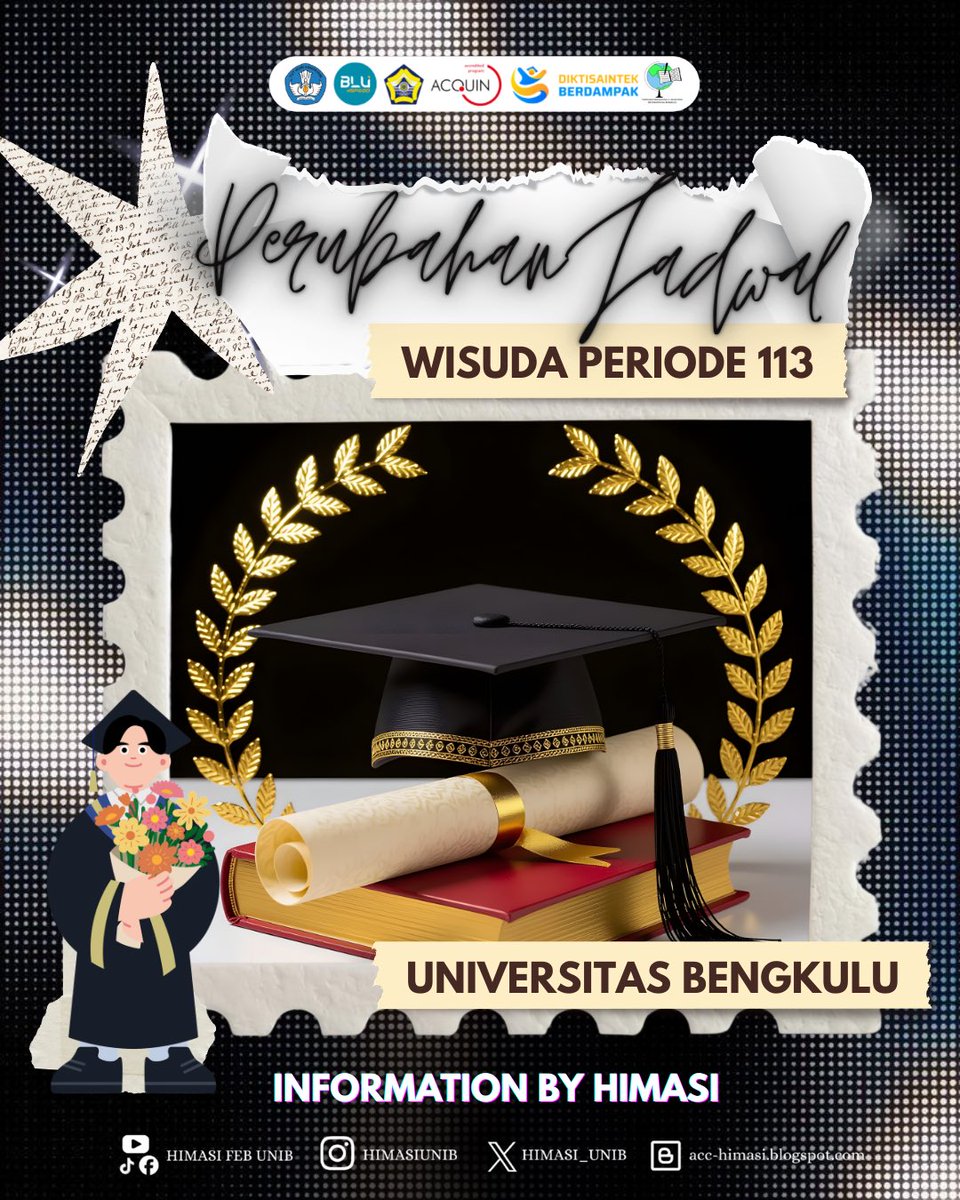 📢 𝐈𝐍𝐅𝐎𝐑𝐌𝐀𝐒𝐈 𝐏𝐄𝐍𝐓𝐈𝐍𝐆 𝐖𝐈𝐒𝐔𝐃𝐀 𝐏𝐄𝐑𝐈𝐎𝐃𝐄 𝟏𝟏𝟑
📢

Assalamualaikum warahmatullahi wabarokatuh 

Sehubungan dengan adanya perubahan jadwal dan teknis pendaftaran Wisuda Periode 113, mohon kepada seluruh calon wisudawan/wisudawati untuk mencermati surat