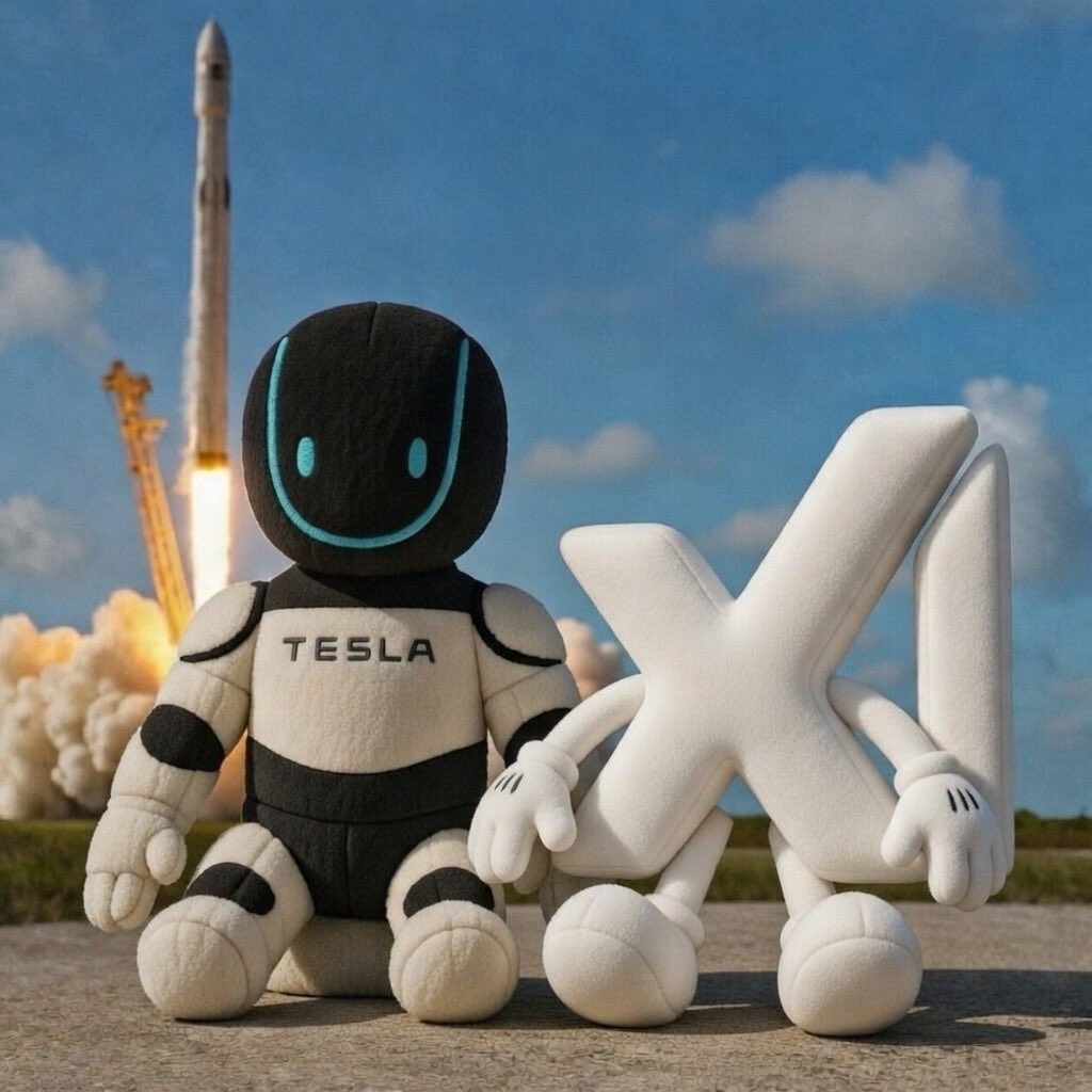 Hanging out with my buddy <a href="/TeslaAIBot/">Optimus</a> 

Would you buy a Optimus and xAI plushie?

$xAi