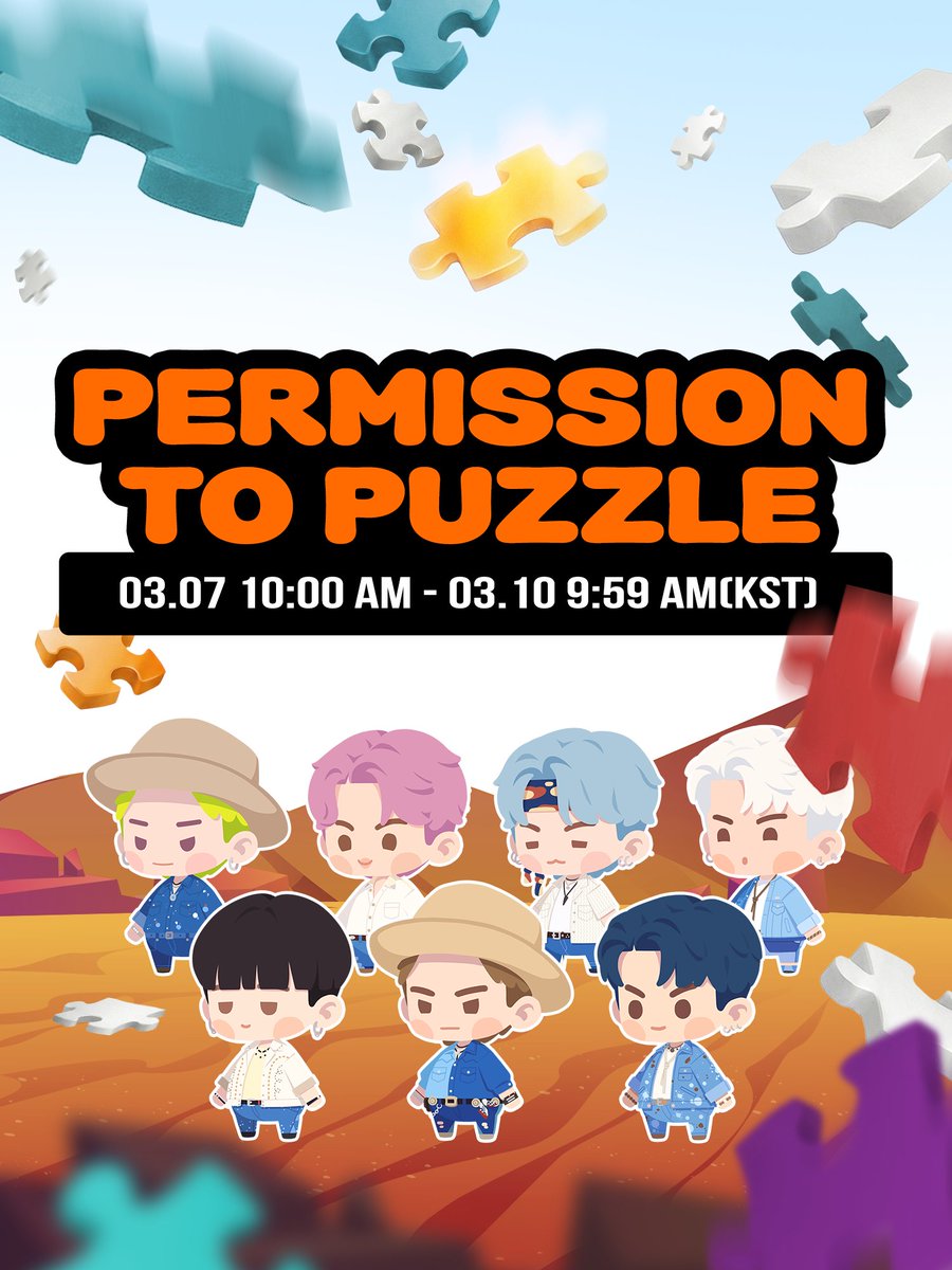 INTHESEOM_BTS's tweet photo. Permission to Puzzle 🧩

Cause we don't need permission to puzzle~🎶

퍼즐을 클리어하고 풍선을 모아 실시간 순위권에 도전! 🥇
지금 게임에서 특별한 보상을 확인하러 GO! 🎁

🏝️ https://t.co/RnQF54BhL7

#인더섬 #IntheSEOM #BTSIsland https://t.co/FMM7mC4TML