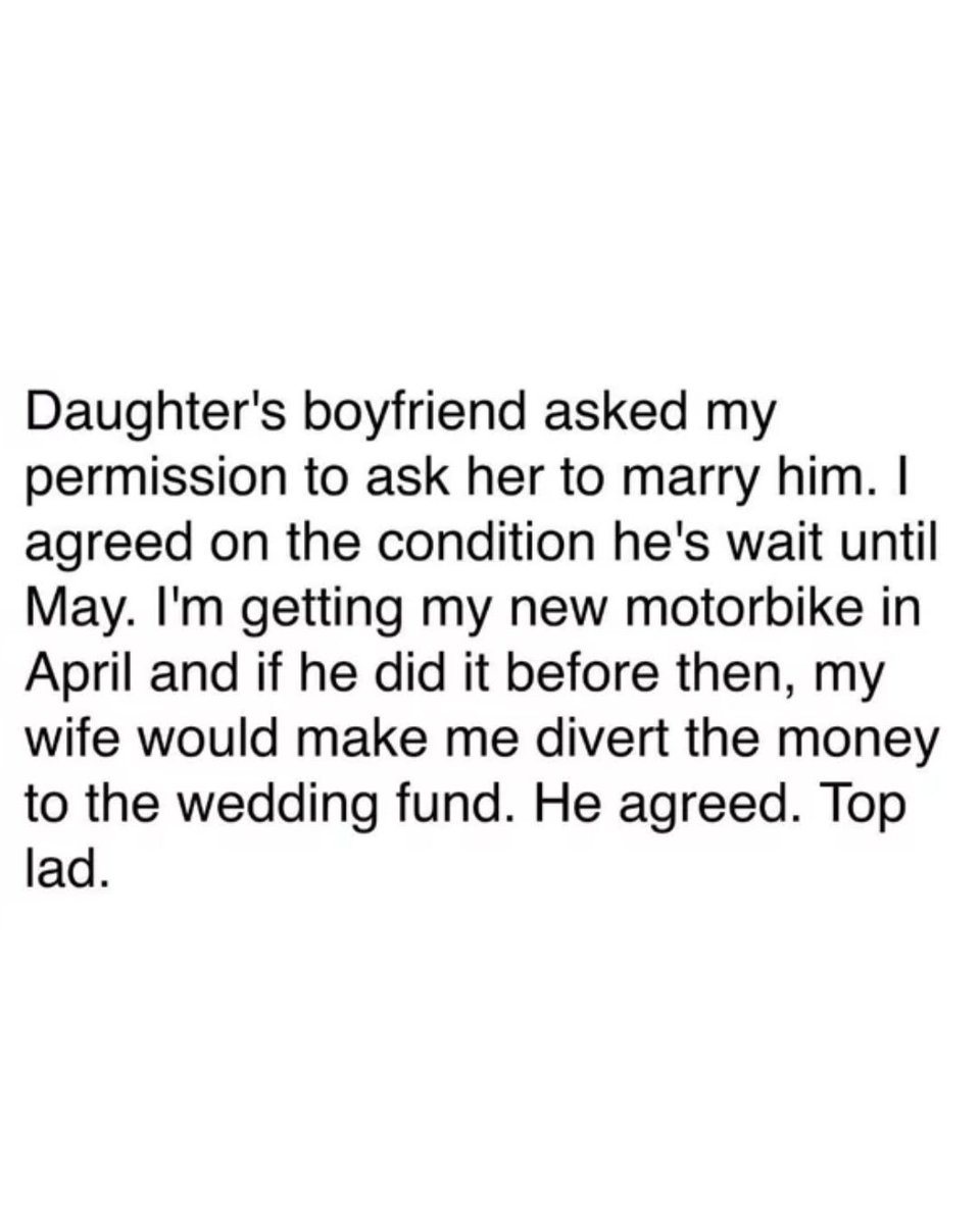 Memedroid's tweet image. Good move #daughter #memes #boyfriend #wedding #funny