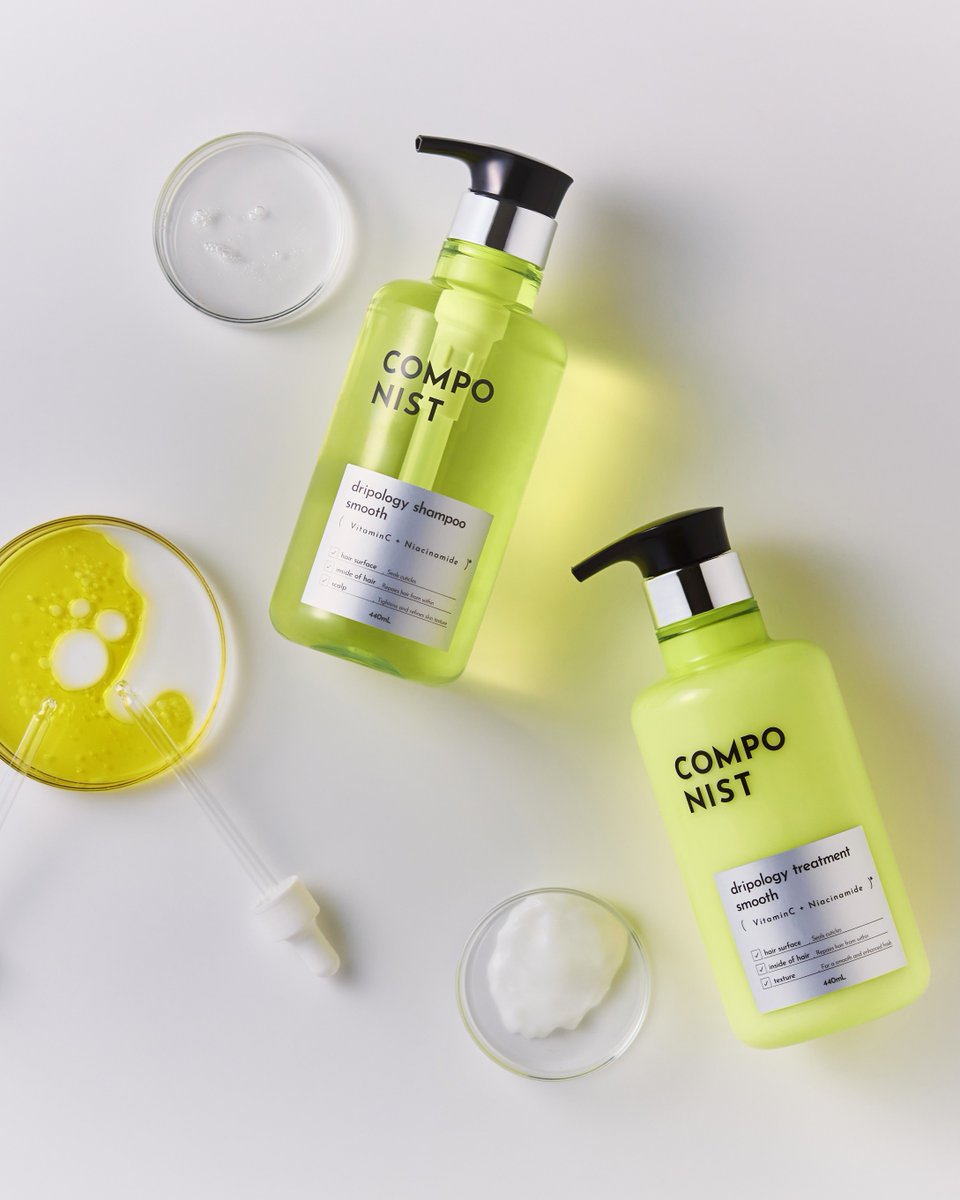 モワつき・うねり・絡まりに。

頭皮と髪のキメに着目した
"シナジービタミンカクテル処方🧪"が、
キュッと引き締めサラとろ髪に導きます。

#COMPONIST #シャンプー #ビタミンC #ナイアシンアミド #成分買い