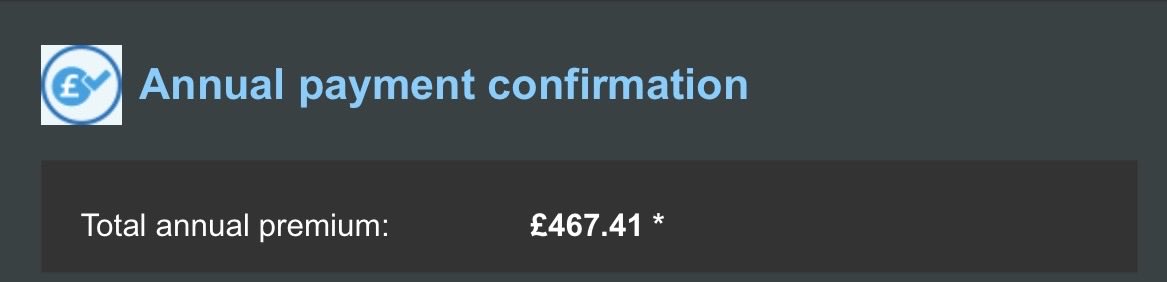 jacko_1989's tweet photo. @williams_6969 £467 inc protected no claims, less than 9yrs old over 300bhp, happy days mate 👌🏼🤪 https://t.co/l6WBgncPe6