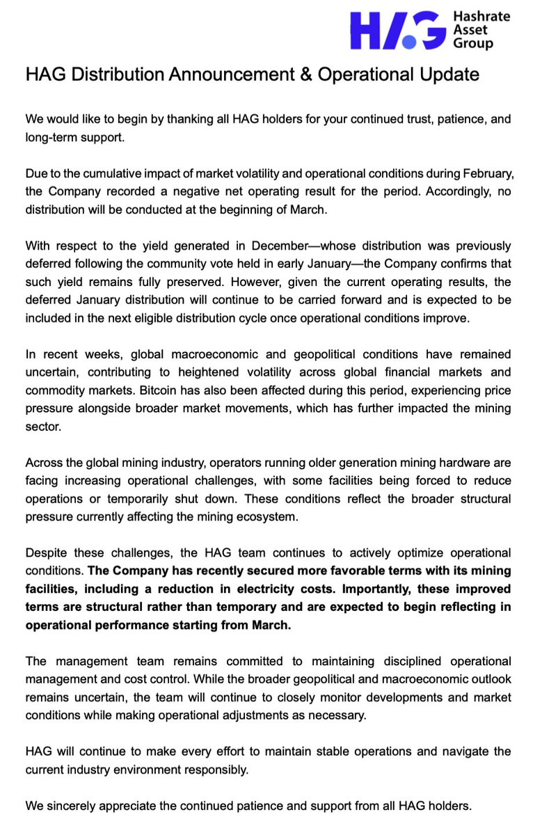 HAG - Hashrate Asset Group tweet media
