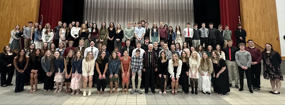 I am so incredibly proud of these students!  The Sheridan High School National Honor Society.  Congratulations!
If you look closely at the picture you will notice local legend Rod Sphon.  He was inducted into the ASTRA Hall of Excellence this evening. What a great night at SHS.