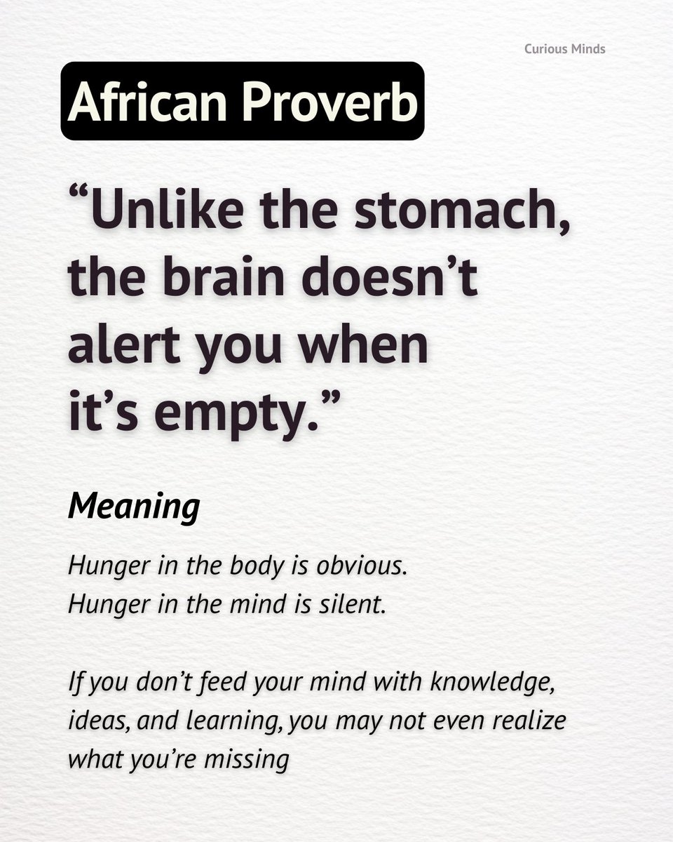 CuriousMindsHub's tweet photo. - African Proverb https://t.co/6F5PayUwah