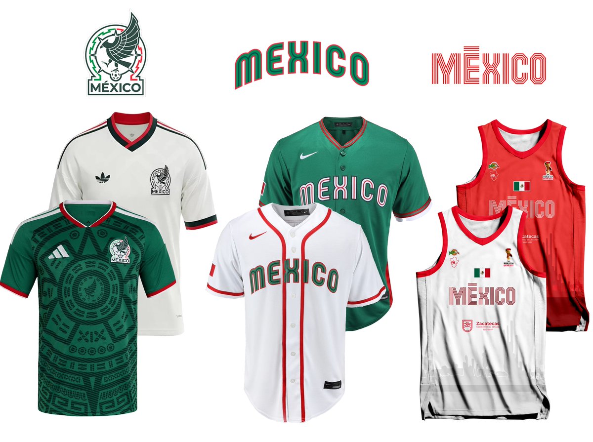 Equipacion 2026 de las tres selecciones nacionales de México