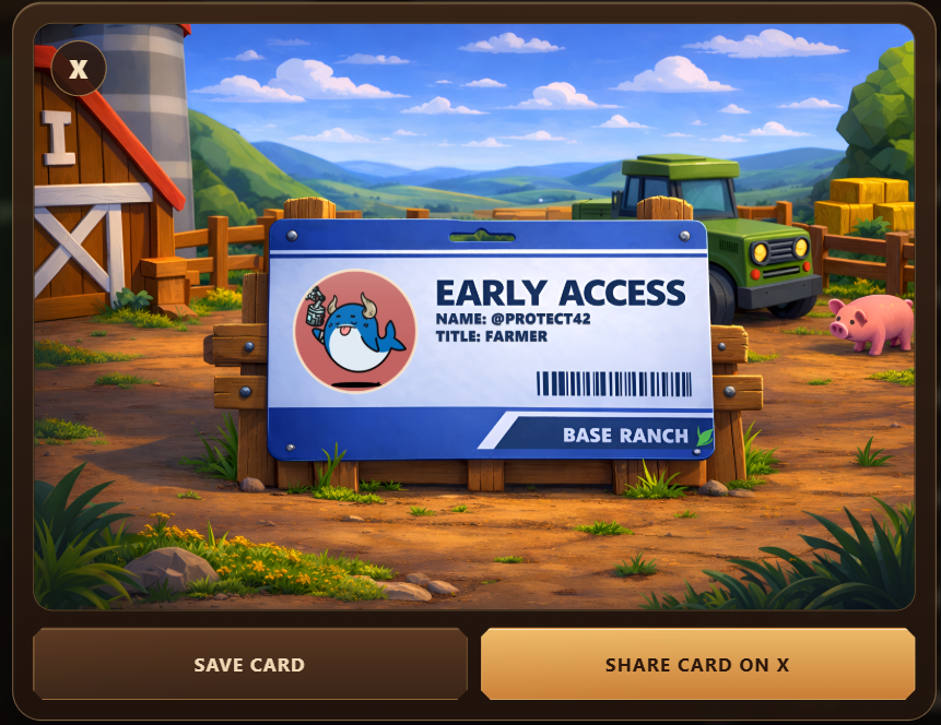 protect42's tweet photo. Joined for Base Ranch Early Access

Today 16:00 UTC

Apply now; https://t.co/XJemr8J2sA https://t.co/Aivb7ga2dO https://t.co/29awjhF6eQ
