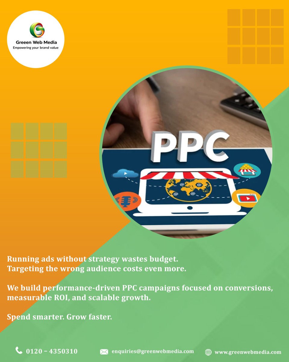 greenwebmedia2's tweet photo. Running ads is easy. Profitable ads need the right strategy.  

If your PPC campaigns aren’t delivering results, it’s time for a smarter approach. We build data-driven campaigns that target the right audience and drive real conversions.  

#PPCMarketing #DigitalMarketing #GWM https://t.co/xOwcHuIBsr