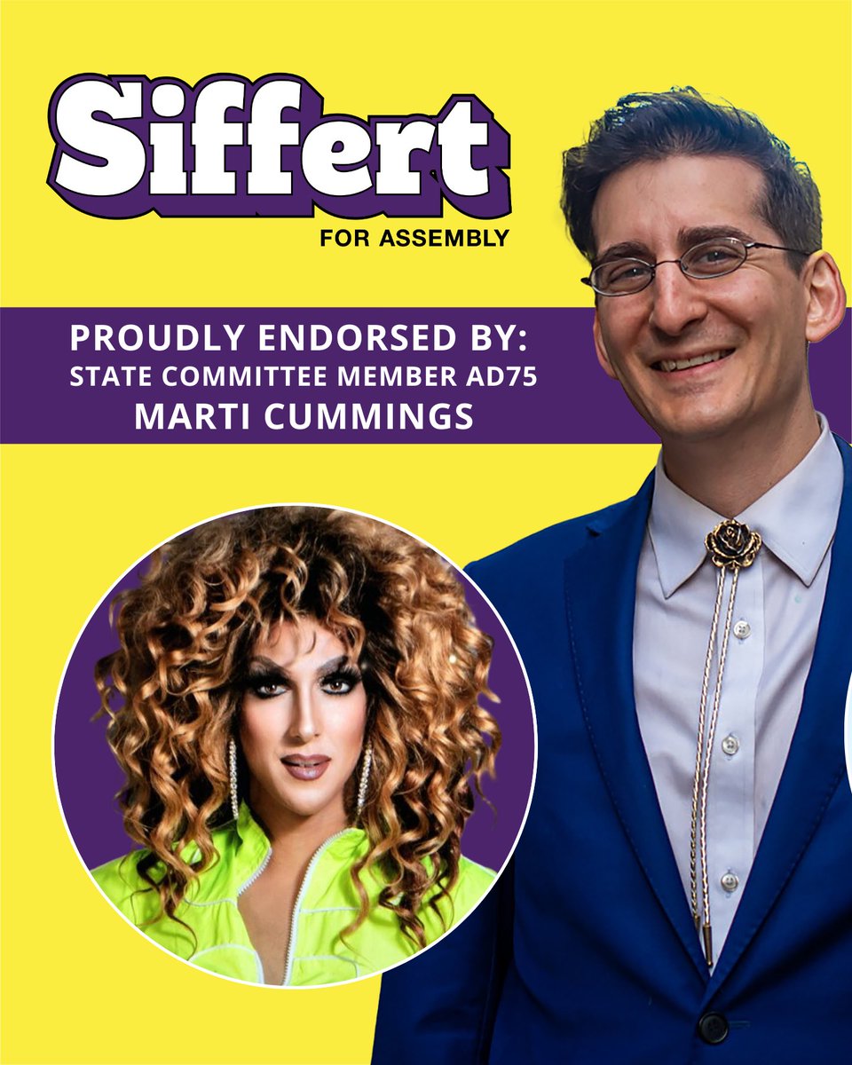 SiffertForNY's tweet photo. I have been working with Marti since they founded the Hells Kitchen Democrats in 2017.  Marti is one of those amazing activists who fights on all fronts — political, policy, advocacy, organizing, and artistic. (1/2) https://t.co/dMXnG5Q9Ph