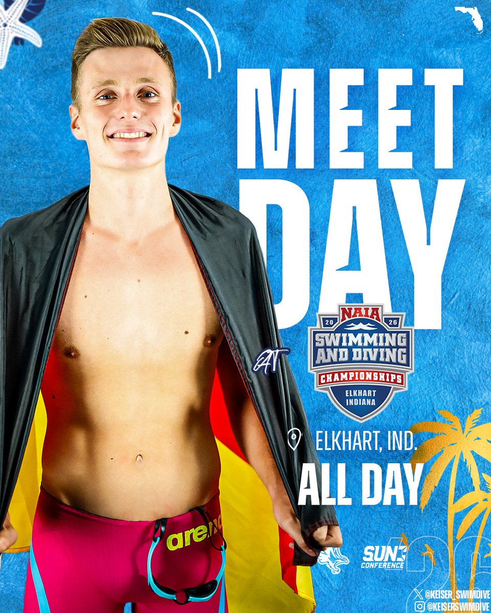 Keiser_SwimDive's tweet photo. 𝗥𝗼𝗹𝗹𝗶𝗻𝗴 𝗶𝗻𝘁𝗼 𝗗𝗮𝘆 𝟮!

🏆 : NAIA National Championship
🕐: Prelims (9:00 AM)
🕐: Finals (5:00 PM)
🏟️: Elkhart Aquatics Center
📊: https://t.co/2UiBiuGlon
🎥: https://t.co/d74r6EfLZe

#DefendTheBeach https://t.co/l2TSRQydAk