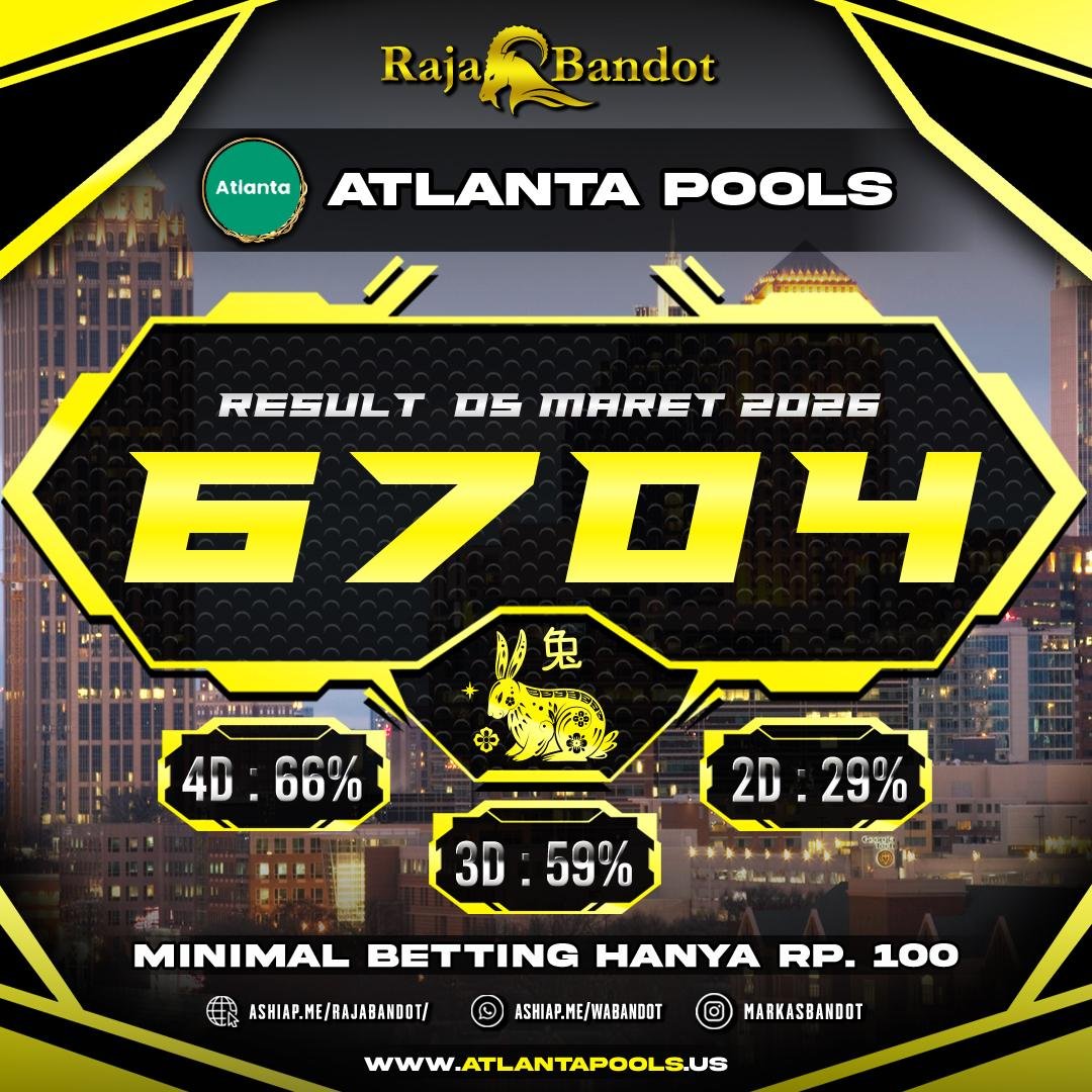 RAJABANDOT999's tweet image. ✨ INFO LENGKAP PENGELUARAN ATLANTA ✨ 
RESULT  : 🔥 6704 🔥 
SHIO :  KELINCI 
TANGGAL :05 MARET 2026

SELAMAT KEPADA PEMENANG SALAM JACKPOT #ATLANTAPOOLS  #RAJABANDOT_OFFICIAL2
