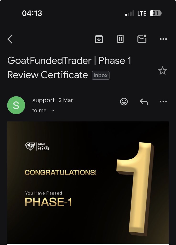 agapeforex's tweet photo. Phase 1 completed with  @Goatfunded   @EdwardXLreal 👆🤞 https://t.co/FVJbB0q7mV