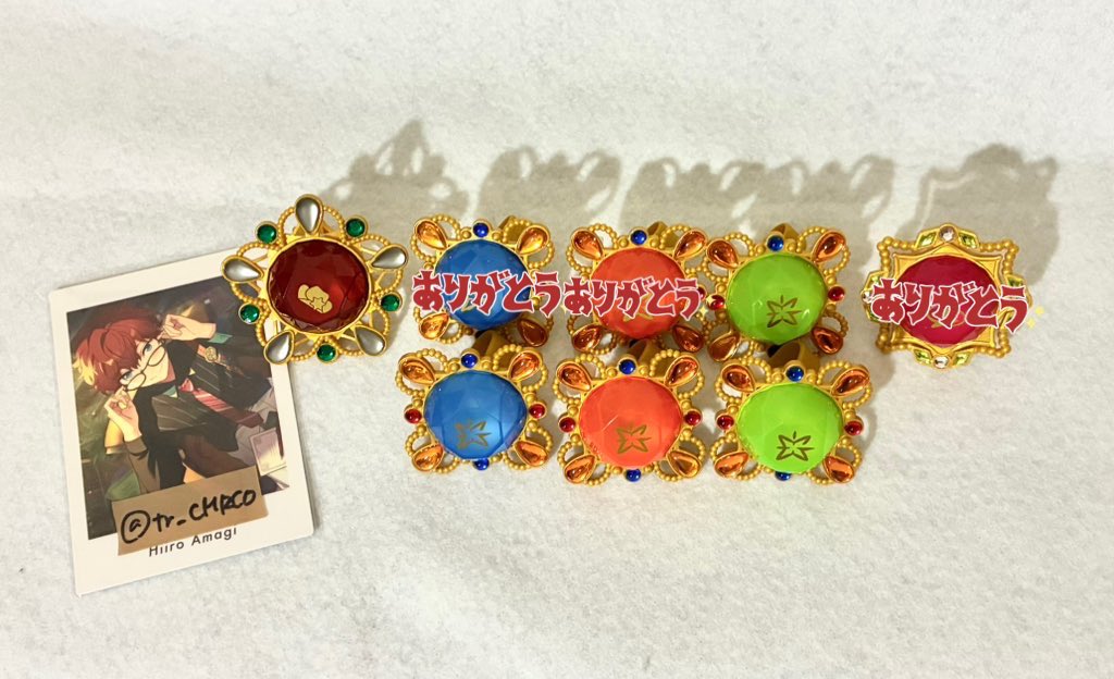 tr_CMRCO's tweet photo. 【交換】 あんスタ スタライ10th リングライト リンライ スフィアライト

譲▷北斗 スバル 真 斑 ジュン

求▷茨 日和 一彩 巽 または定価(＋送料)

まとめての方優先。
郵送または13日昼公演手渡し。
検索からでもお気軽にお声かけください。 https://t.co/oso1cMvK5V