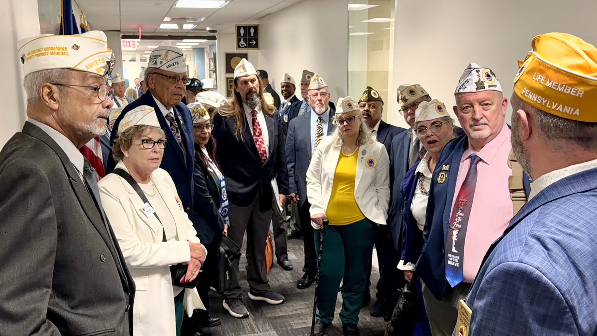 AMVETSHQ's tweet photo. After testifying today before the Senate & House committees on Veterans Affairs, National Cmdr Paul Shipley led #AMVETS members to Senator @RonJohnsonWI office. He was the lone objection that kept the #MajorRichardStarAct from advancing to a floor vote... https://t.co/IG3vIIRaN4 https://t.co/nemDorZ5Z5