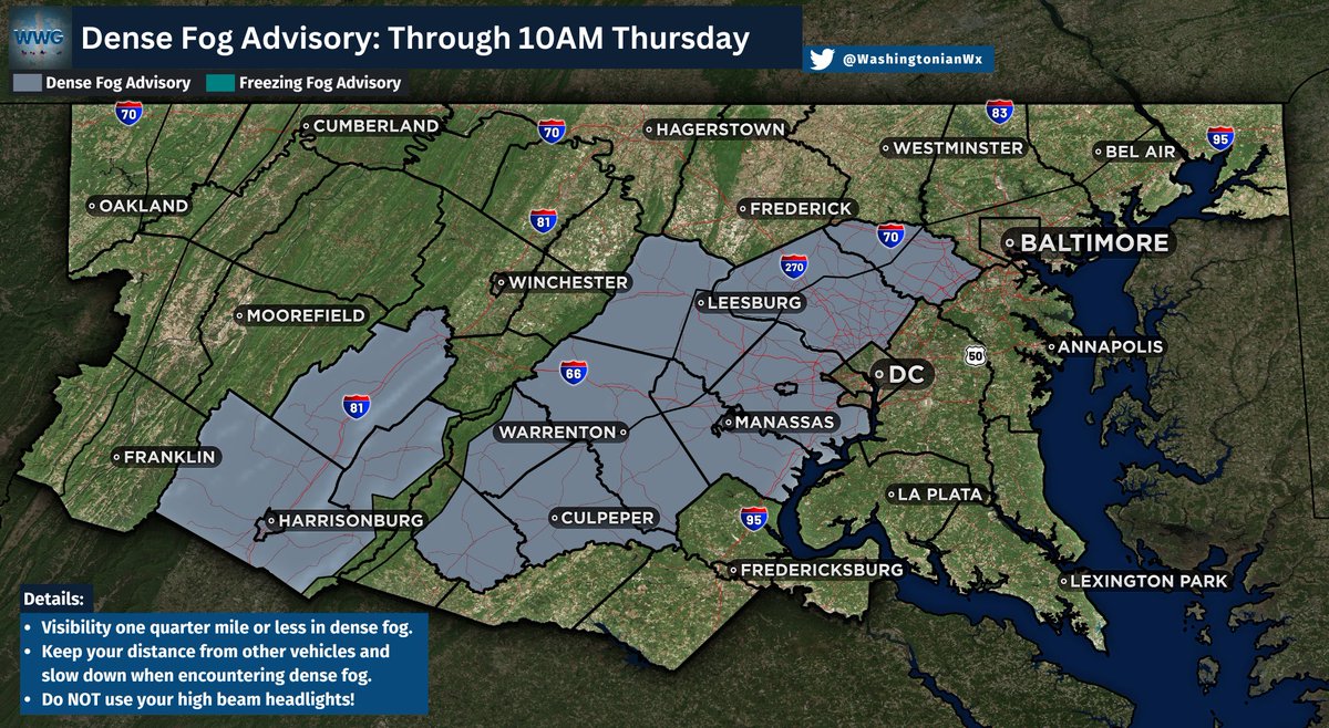 A Dense Fog Advisory has been issued for parts of the region now ...