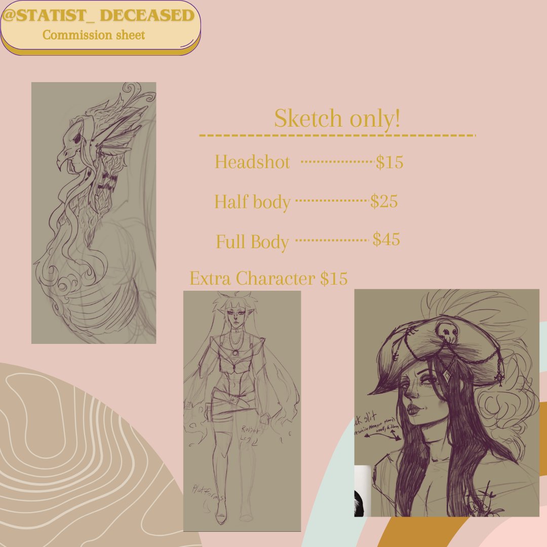 StatistDeceased's tweet photo. My commissions are finally open and updated!  Please contact me for more info or if you have questions! https://t.co/sXgbETxDxb