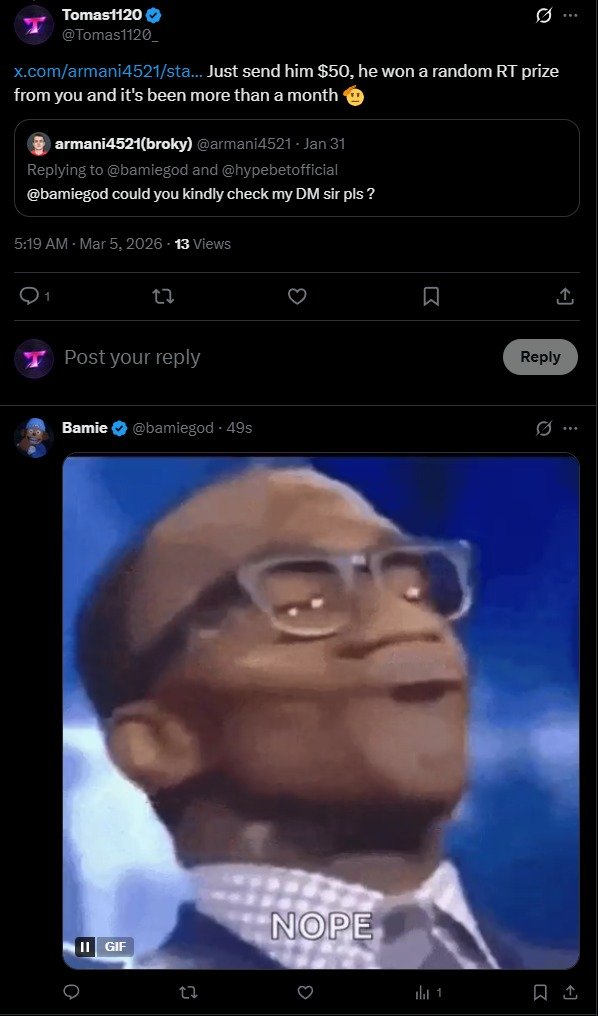 Tomas1120_'s tweet photo. 🚨 FAKE GIVEAWAYS ALERT 🚨

➡️ @bamiegod (REPORT &amp; BLOCK)

🧐 RT FOR AWARENESS

Permanent X link (in case he changes @) https://t.co/r1VJSe5FLn https://t.co/ZQDq5QGSj3
