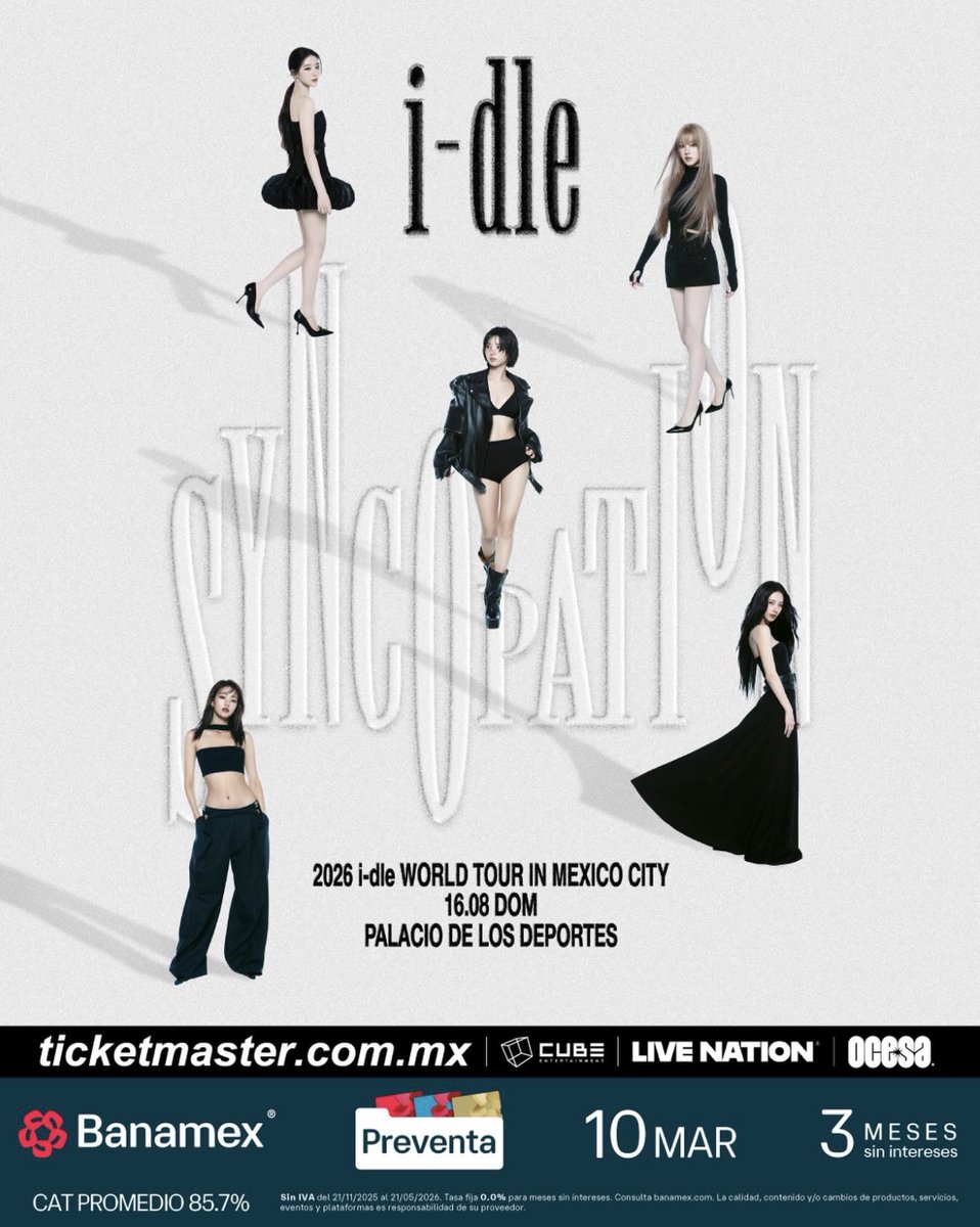 lineup_loyalty's tweet photo. 16 de agosto, i-dle llega al Palacio de los Deportes con su WORLD TOUR [Syncopation] 🔥

Compra tus boletos con Puntos LineUp y accede a beneficios exclusivos 👉🏼 https://t.co/YB4CScxGvW

#preventalineup #lineuployalty #lineupbanamex #idle #programadelealtad https://t.co/jj62Uoomy4