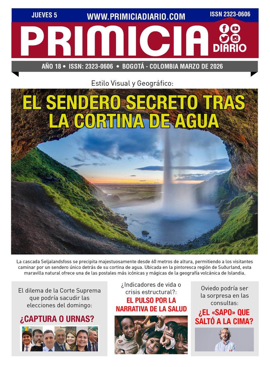 PRIMICIA DIARIO 5 MARZO 2026

primiciadiario.com/archivopdf/202…

Atanasio Girardot
Política 
#LaCasaDeLosFamososColombia3
Bocón
#PlanDemocracia2026
Batacazo
Palacio de Miraflores
Deportes 
Gandolfi
Sistema Eléctrico Nacional
Despacho Nacional de Carga
Política 
DIAN
