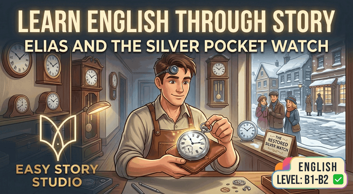 easystorystudio's tweet photo. What would you do if you found a secret treasure map inside an antique watch?🗺️🕰️

Improve your English fluency with our new story, "Elias and the Pocket Watch"! Practice listening &amp; build your vocabulary today👇

Watch here: https://t.co/6srKqFd5st

#LearnEnglish https://t.co/NSiMzUU4Lj