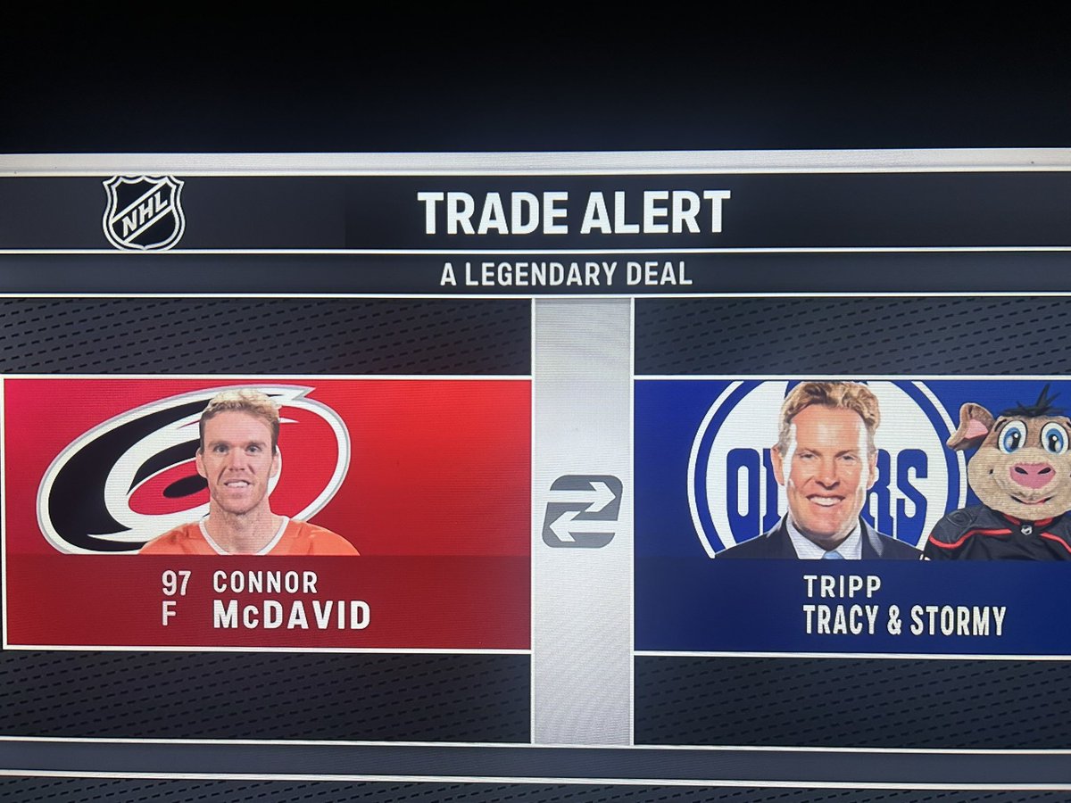 I would love McDavid but giving up <a href="/TrippTracy/">TrippTracy</a> is not worth it. #CarolinaCulture