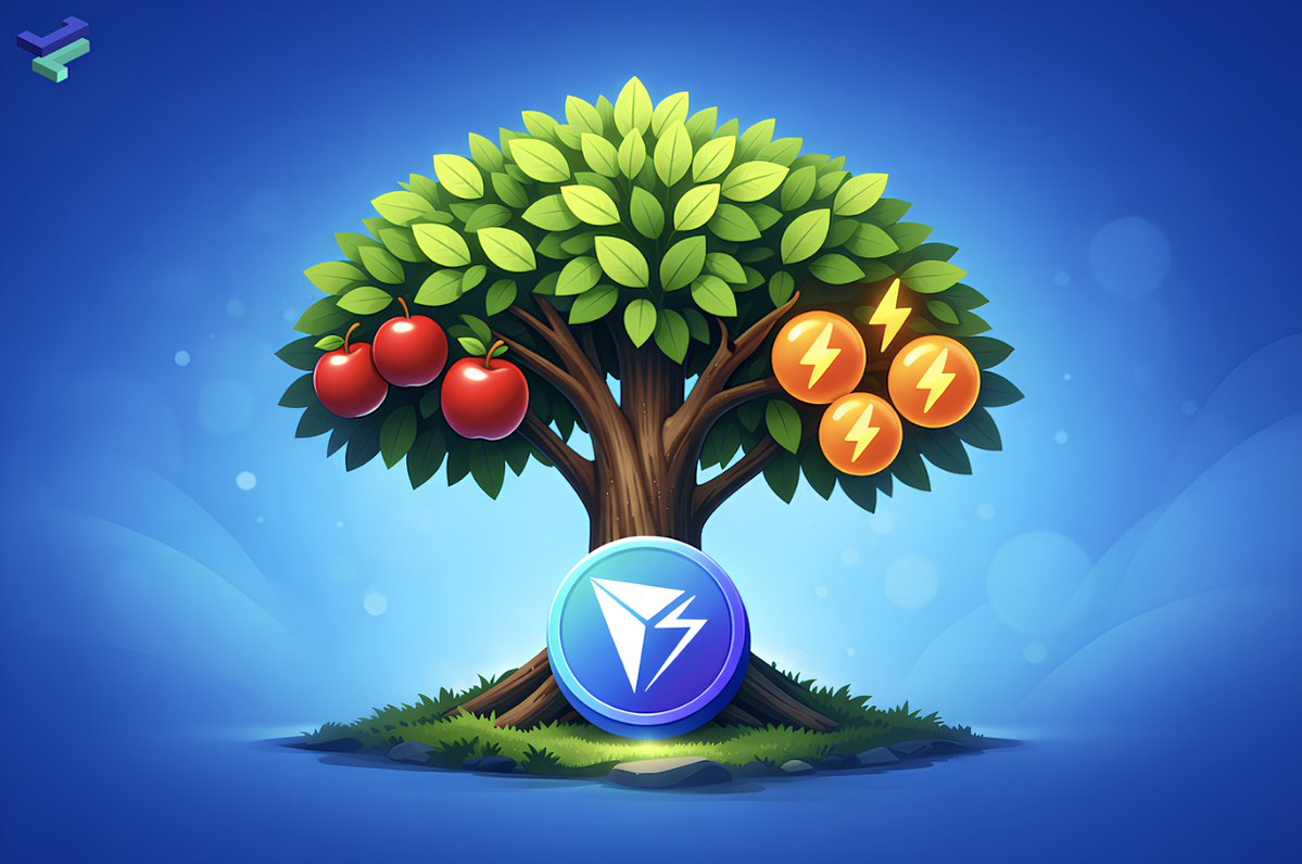 DeFi_JUST's tweet image. Imagine planting one tree…
and harvesting two kinds of fruit 🍎🍊

That’s Staked TRX on #JustLendDAO.

🌿Vote &amp;amp; earn governance rewards on TRON
⚡Unlock additional yields via #EnergyRental

Stake once. Earn twice.
One asset. Two income streams. #sTRX