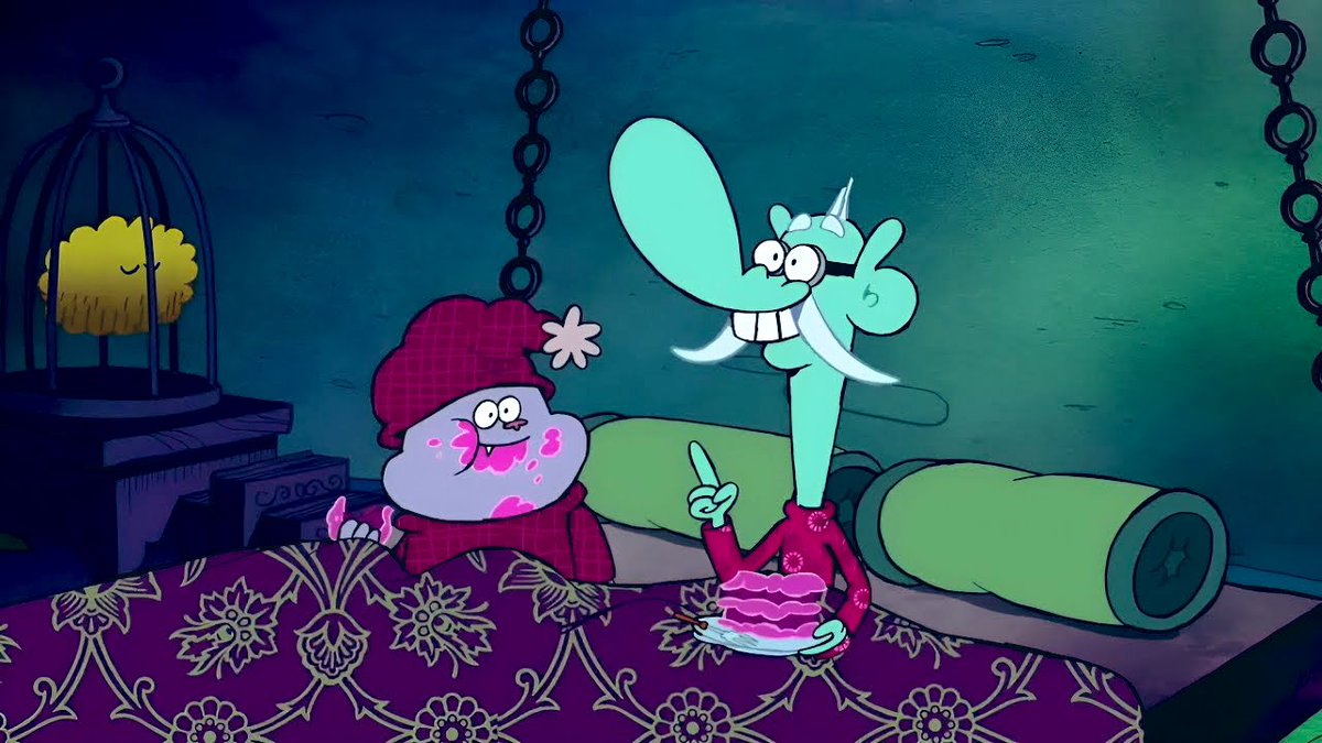 davidmarchie's tweet photo. Chowder and Mung are having cake as a midnight snack. 🍰 #Chowder #NationalSnackDay #ChowderCartoon https://t.co/xIf4UENgpQ
