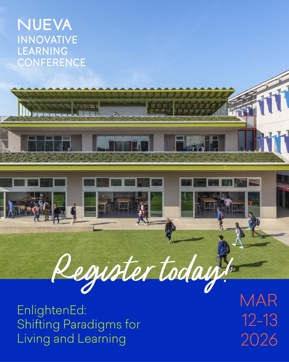 nuevaschool's tweet photo. What’s next for learning?

Educators are coming together at the Innovative Learning Conference next week to talk student motivation, AI in education, the future of learning and more.

One-day options available; email ilc@nuevaschool.org.
Register: https://t.co/qJEuS0S7hb #edchat https://t.co/DjhsH4yYqE