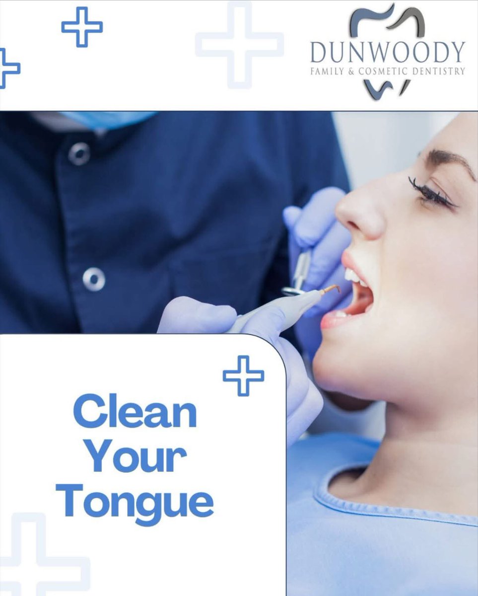 DentistDunwoody's tweet image. Gently brush your tongue or use a tongue scraper to remove bacteria that can cause bad breath. #WednesdayWisdom #oralcare #healthymouth #DunwoodyDentist