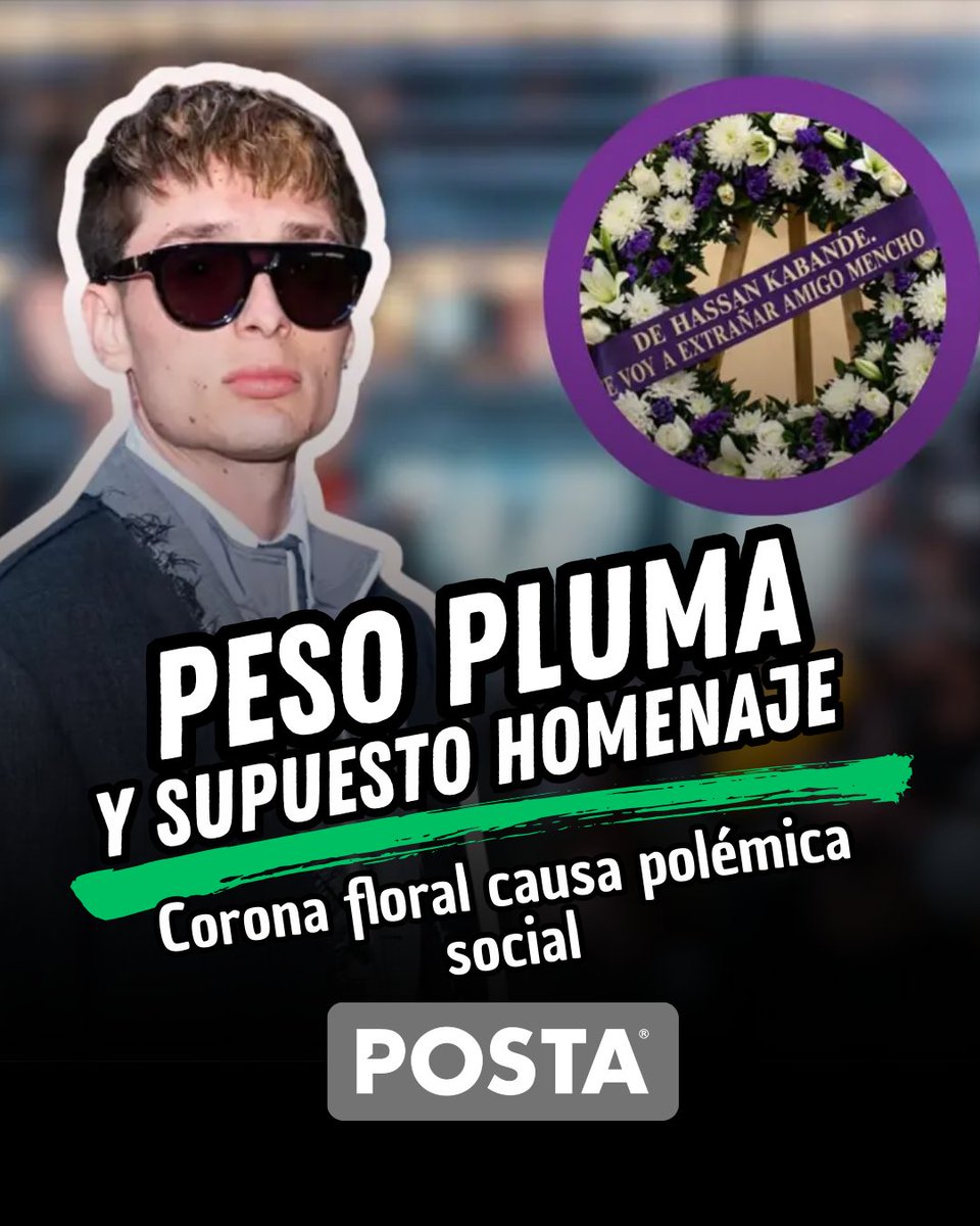 Trasciende en redes sociales una imagen de un arreglo floral aparentemente enviada por Peso Pluma al velorio
posta.com.mx/entretenimient…