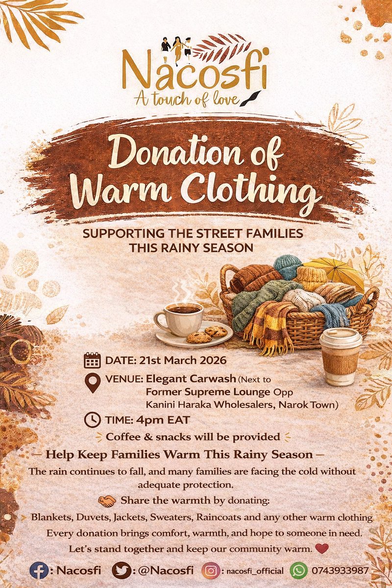 We are collecting clothes to support street families, and we’re inviting all well-wishers to join us. If you have gently used clothes, please consider donating them. What may seem small to you could mean warmth, dignity, and hope to someone in need. 💙 Please let's support.