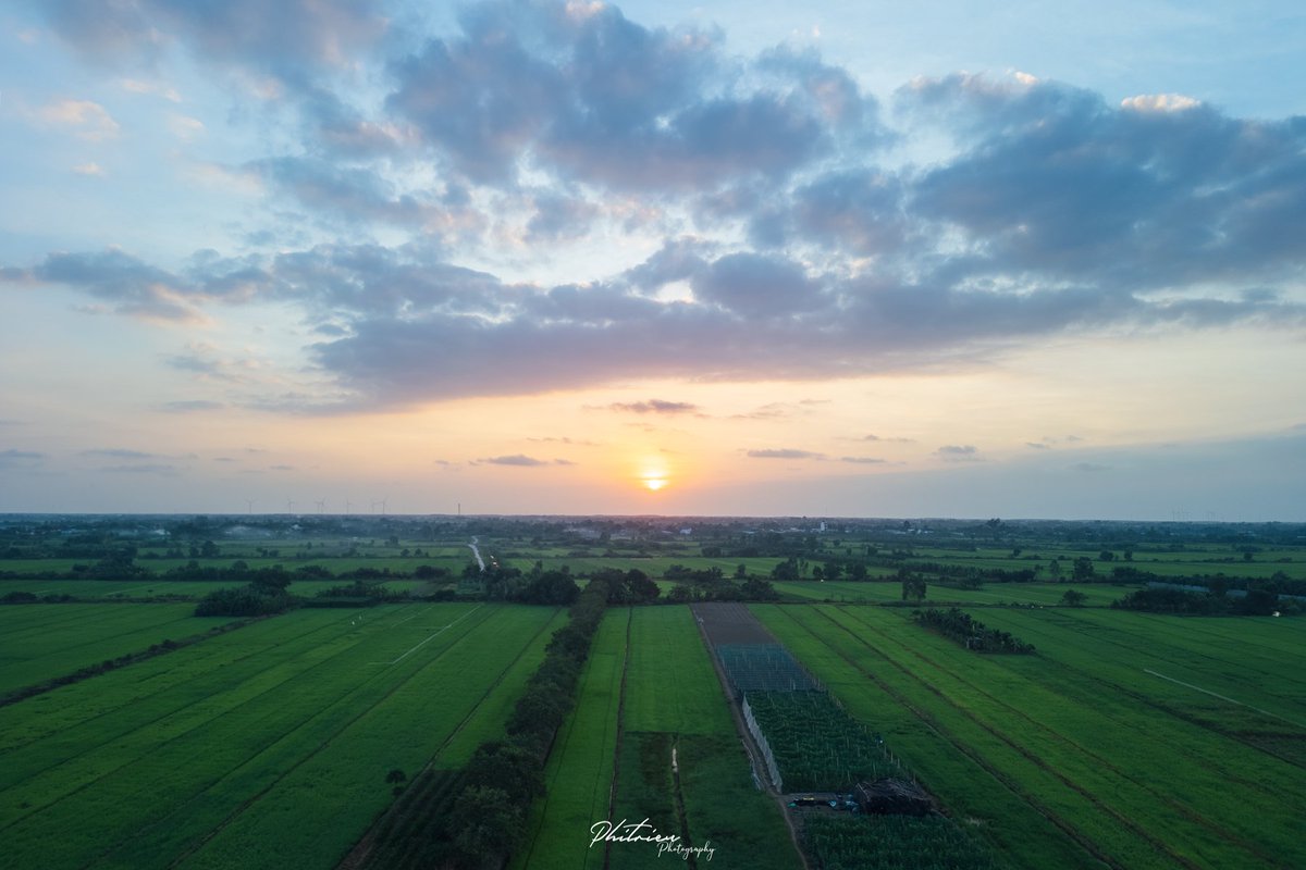 phitrieupro5's tweet photo. ☀️ Bình minh trên những cánh đồng 🌾
Để có thể ngồi nhâm nhi ly cà phê, ngắm mặt trời ló dạng thì cái giá phải trả là nhiều cái báo thức lúc 4h30 sáng 🤣
#PhiTrieuPhotography #landscape #sunrise #drone https://t.co/ZhWyKQ14Rr