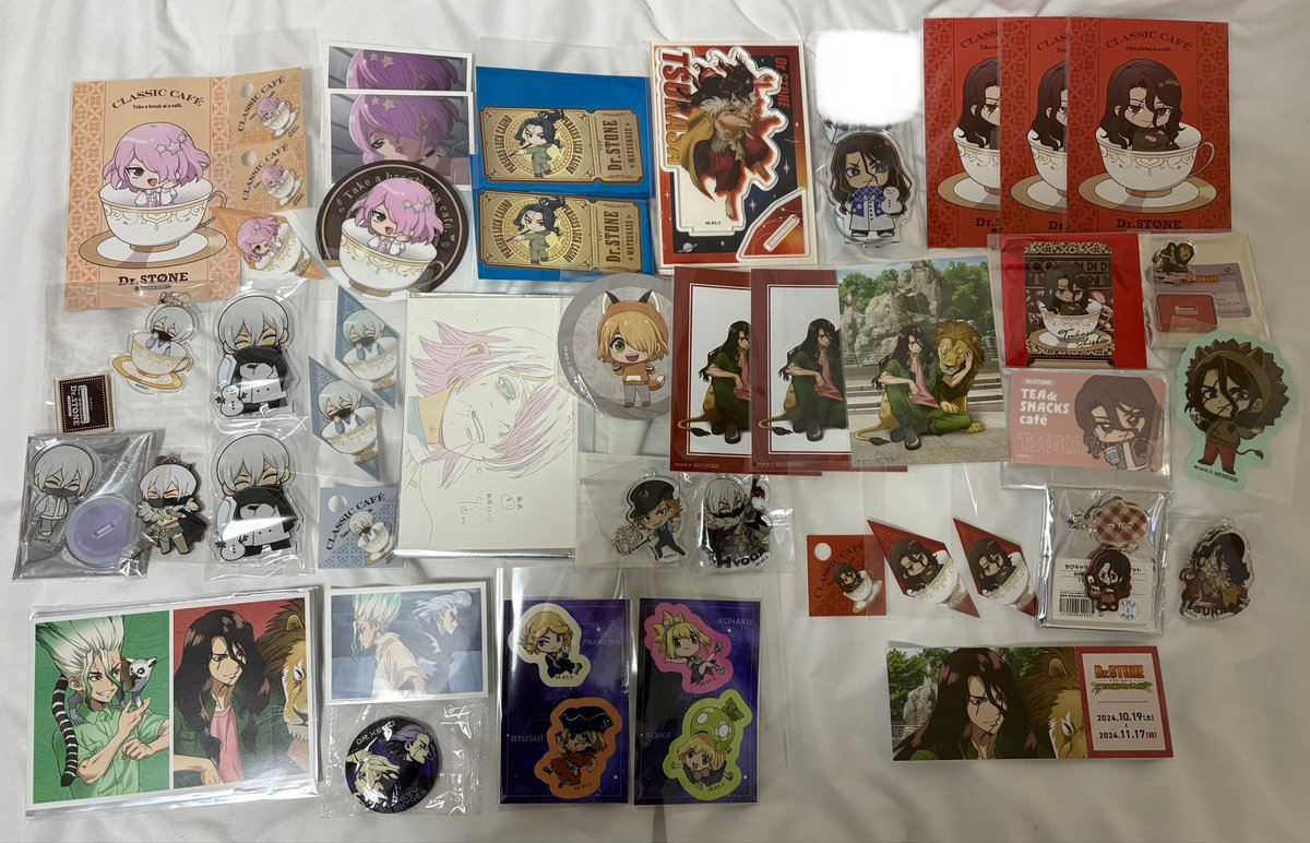 trhka_c's tweet photo. ❥・Dr.STONE グッズ交換 買取

求：買取 (詳細ALT)、ゲン(なんでも検討します)、リプ欄のもの

譲： 画像のもの
クロム コハク スイカ フランソワ 銀狼 司 氷月 ルーナ 陽 松風

見ずらい画像で申し訳ありませんがお気軽にお声掛けください。 https://t.co/KlS2H9Hm4B