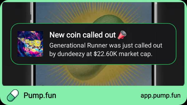 The_DonDooga's tweet photo. Just called out Generational Runner at $22.60K mcap. My recent call hit 8x! Follow me on https://t.co/RQdJHDOV0b app to get instant alerts: https://t.co/lUaH36JDAy https://t.co/ifKM0HpAW7