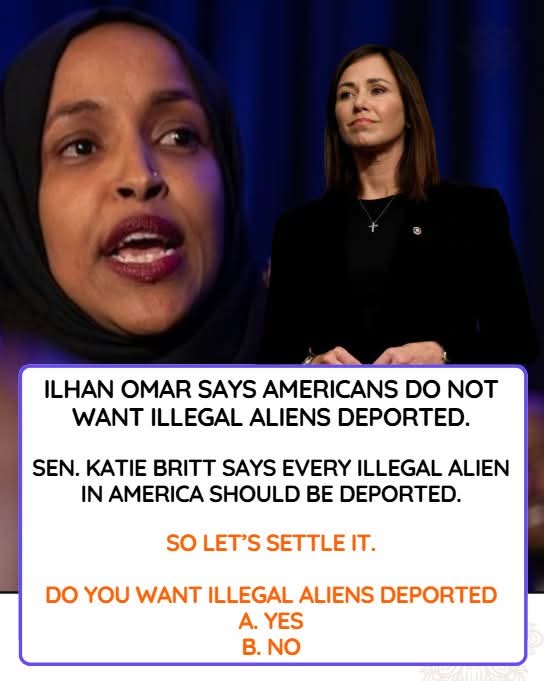 Ilhan Omar says that Americans DO NOT want deportations.
Sen. Katie Britt says EVERY illegal alien should be deported. 

I'm pro deport. 👍