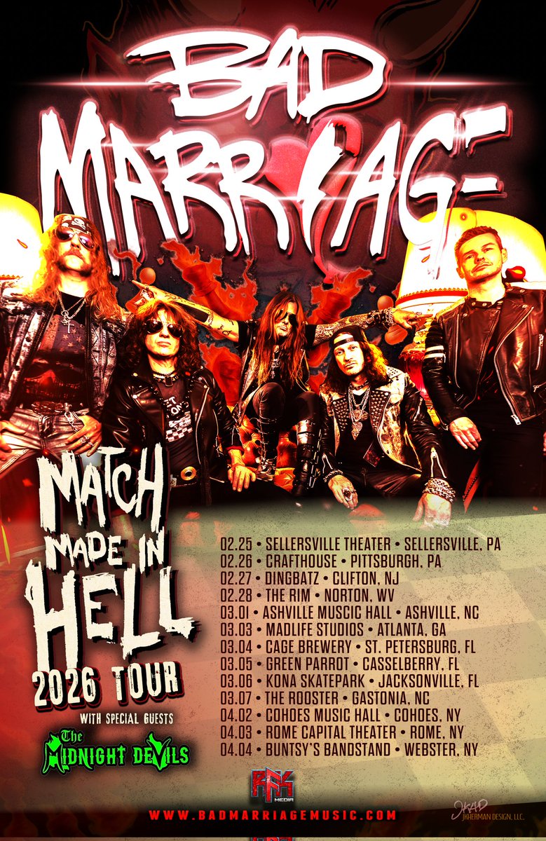 BadMarriageBand's tweet image. Only 6 Dates Left with The Midnight Devils. Come see us!
🤘🔥🎸🎸🔥🤘
#OriginalRock
#RockandRoll 
#TommySkeoch 
badmarriagemusic.com