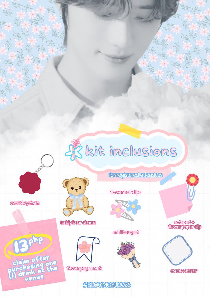 [🧸💐] #BLOOMGYU- a birthday event for TXT's #BEOMGYU

⁘ 1-5pm, saturday, 3/14/26 @ coffee + co, dapitan
⁘ registration form will be posted @ 6pm, march 4, and will be open until march 9 or until slots are filled

we can't wait to bloom with you, and with gyu! 💕