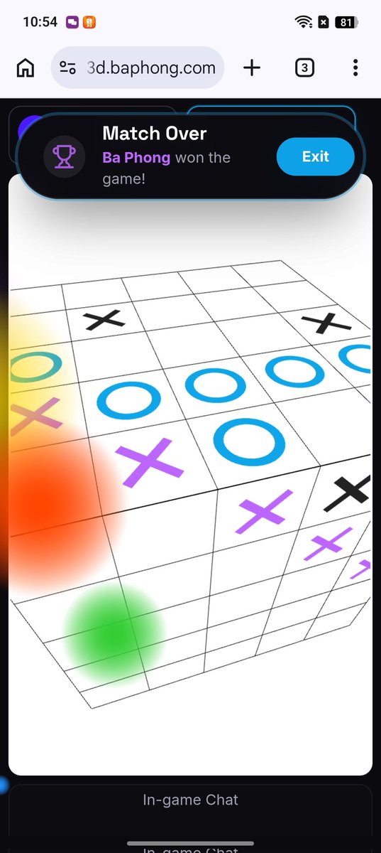 TIẾP TỤC CẬP NHẬT CỜ CARO 3D

Bản nâng cấp trò chơi này lên bàn cờ là 6 mặt kẻ khối lập phương 3 chiều với các kích thước ô vuông mỗi mặt là 5x5, 7x7, 9x9. 

Hãy vào website caro3d.baphong.com

Điền tên, vào phòng chờ, chọn đối thủ và chiến đấu nào.
