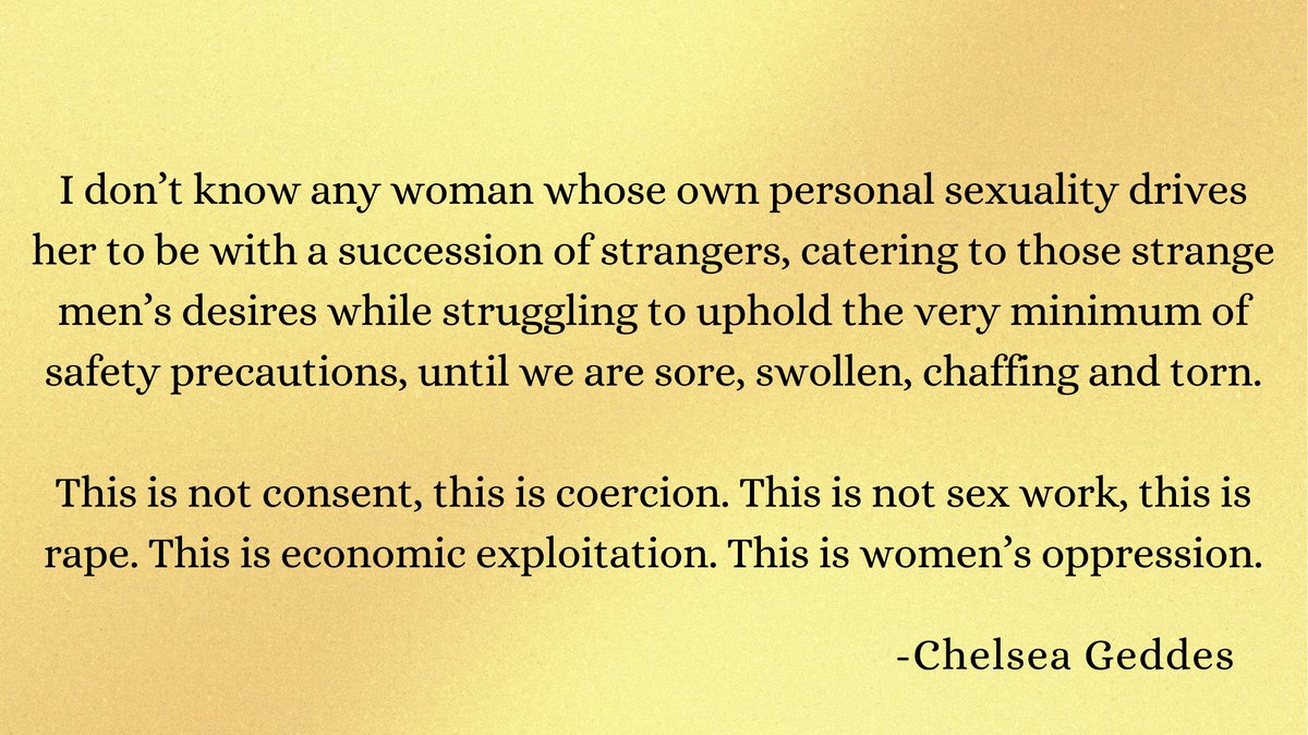 SexIndustryResA's tweet photo. @zellieimani Being raped for money is not a "job", it's paid sexual violation, as these survivors so eloquently state: https://t.co/2Df3jsM3Pu