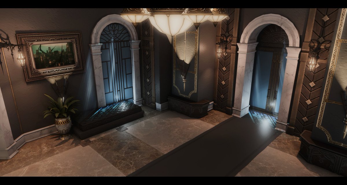 HaujingNyam's tweet photo. [ S size ]                                                 

아모로트 풍 로비와 신전풍 정원🦋

 #FF14ハウジング #FF14housing #HousingEden #FF14_하우징 #하우징_커미션 #하우징커미션 https://t.co/uzQr7R28Fe